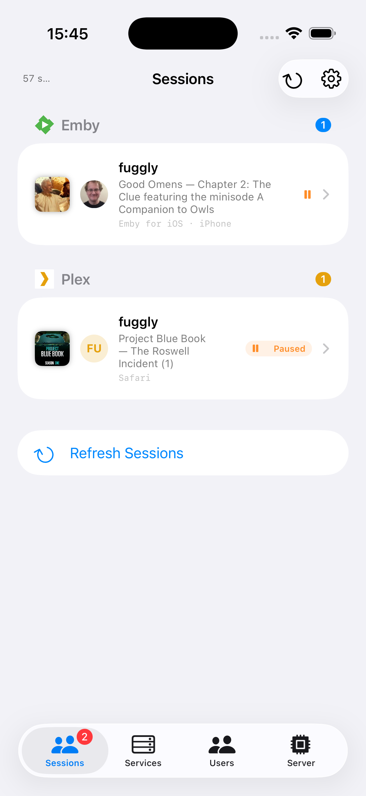 Sessions Light Mode